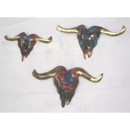 PMA-108        Mini Steer Skulls Set of 3 Large 9″ x 5″, Medium 8.5″ x 4.5″, Small 6″ x 4″